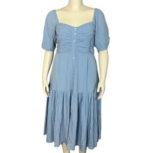 NWT Bali ELF Lilit Midi Dress Rayon Soft Blue Size XL
